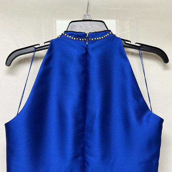 Adrianna Papell midi beaded illusion neckline cocktail dress - Picture 7 of 8